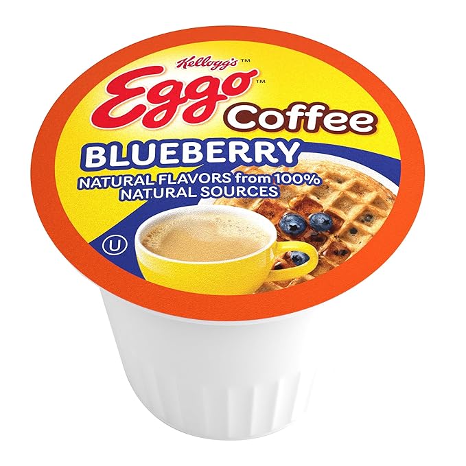 Eggo Beverages Blueberry Waffle Flavored Coffee Pods for Keurig K Cup Brewers Fair Trade Certified 40 Count – Fruity and Flavorful Breakfast