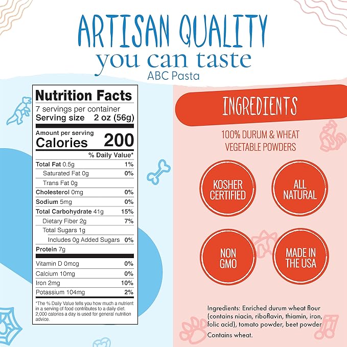 4 Pack: 2 ABC 123 Pasta &amp 2 Zoo Pasta