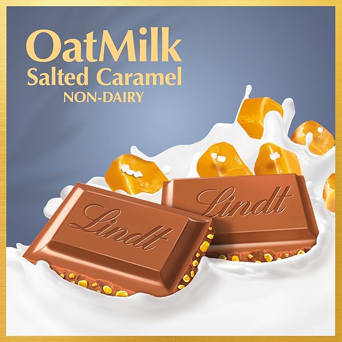 Lindt CLASSIC RECIPE Non-Dairy OatMilk Salted Caramel Chocolate Candy Bar 10 Pack 3.5 oz.