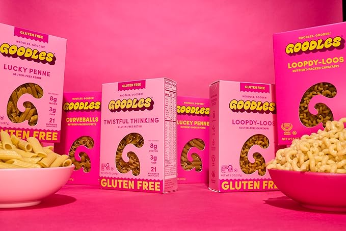 GOODLES Gluten-Free Pasta Variety 6-pack 8oz - 8g Protein 3g Fiber with Prebiotics 21 Plant-Based Nutrients | Kosher and Clean Label Certified