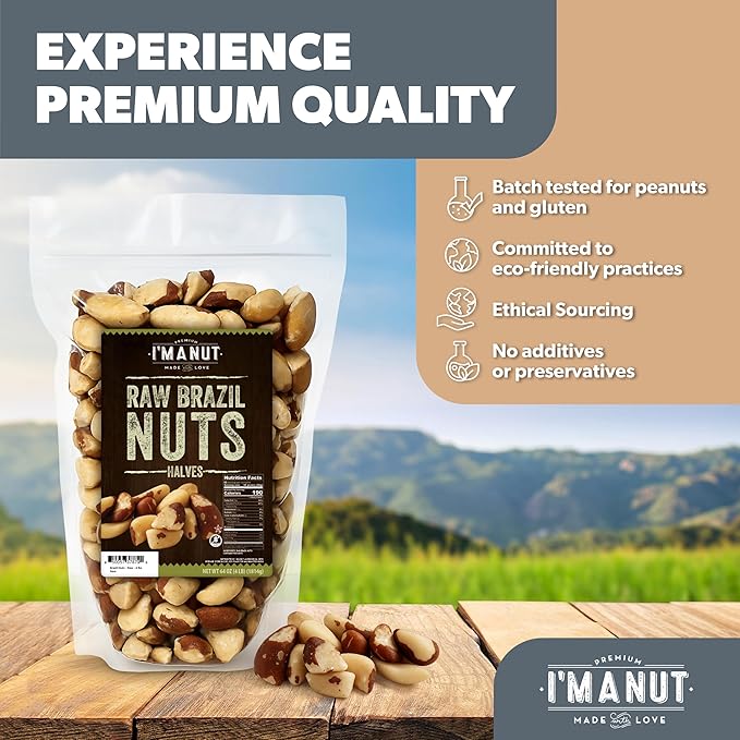 Raw Broken Brazil Nuts 3 lbs (48oz) – Premium Wild Harvested High Selenium Batch Tested Peanut &amp Gluten Free Non-GMO Kosher Resealable Bag