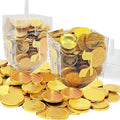 Jumbo Hanukkah Dreidel Filled with 70 Gelt Coins Approximatley 1 Pound Menorah &amp Dreidel Design Chanukah Gelt Kosher OU-D