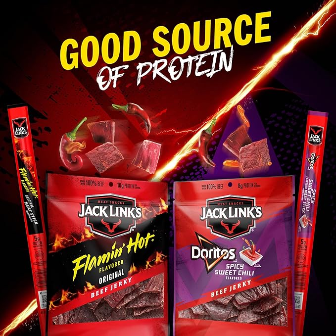 Frito Lay Jack Link's Meats Hot &amp Spicy Sampler Variety Pack (Pack of 12)