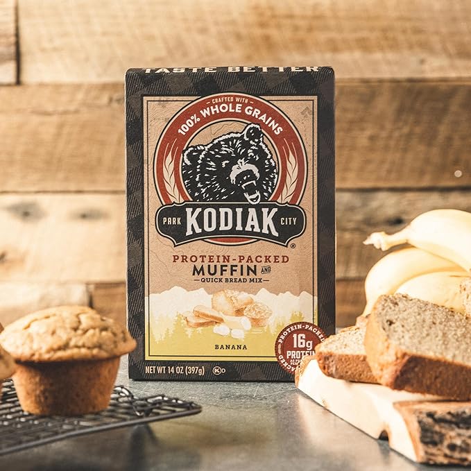 Kodiak Cakes Muffin Baking Mix Banana High Protein 100% Whole Grains (Pack of 6)
