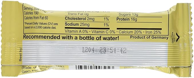 Seitenbacher Chocolate Covered Protein Bar Vanilla 2.1 Ounce (Pack of 12)