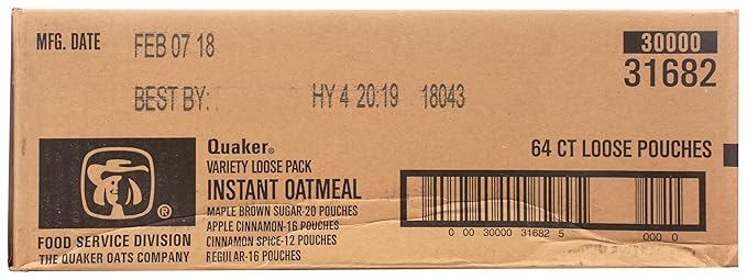 Quaker Oatmeal Variety 1.51 Oz. 64/Carton
