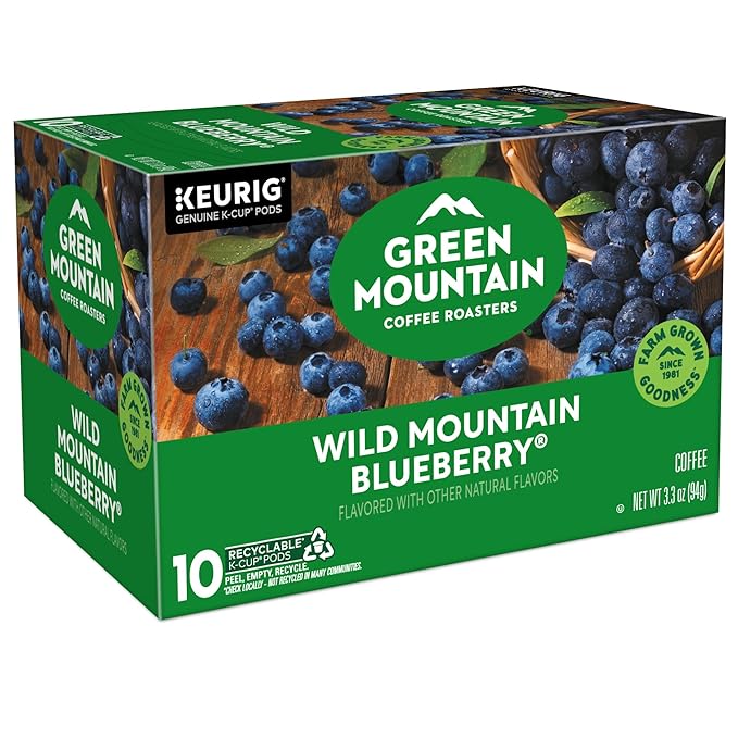 Green Mountain Coffee Roasters Wild Mountain Blueberry Keurig Single-Serve K-Cup pods Light Roast Coffee 60 Count (6 Packs of 10)