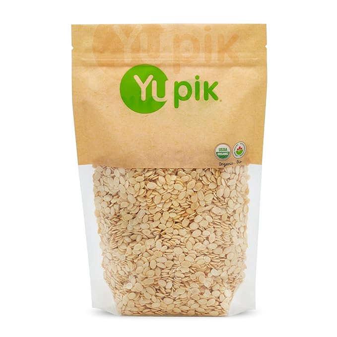 Yupik Organic Watermelon Kernels No Shells 2.2 lb (35.2 oz) Gluten-Free Non-GMO Vegan Kosher Shelled Raw Seeds Plant-Based Protein Source of Fiber &amp Iron Healthy Snack For Baking Topp