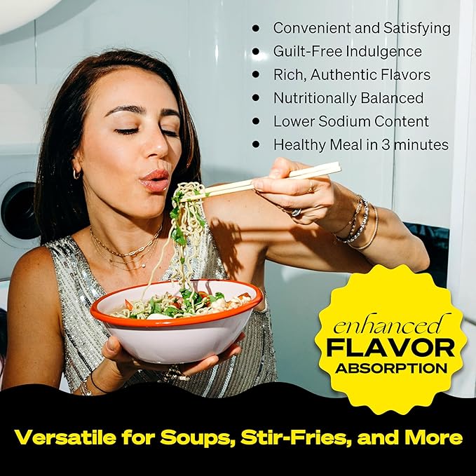 immi Creamy 'Chicken' Ramen Cup Noodles - 18g Plant-Based Protein 8g Net Carbs Keto Friendly High Protein High Fiber Ready to Eat 6 Pack