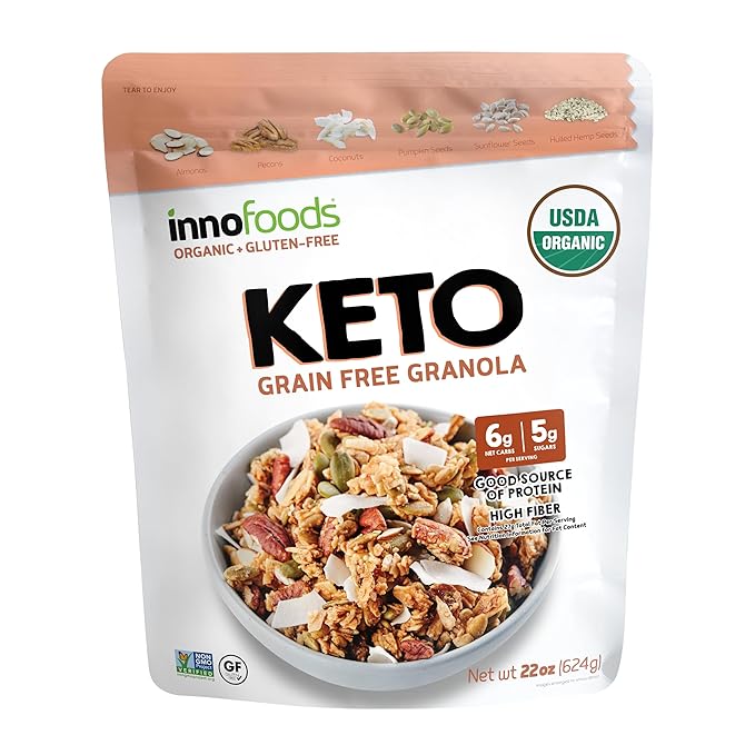 InnoFoods Grain Free Granola Keto &amp Low Carb 21 oz