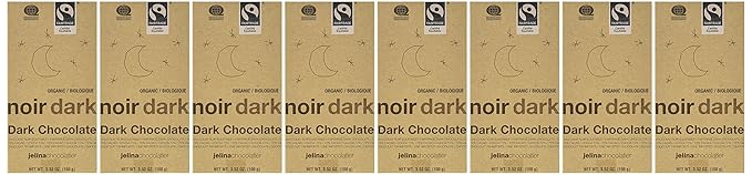 Jelina Chocolatier Fair Trade Dark Chocolate Bar 72% 3.52 Ounce (Pack of 8)