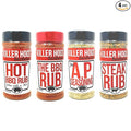 Killer Hogs Barbecue Rub Variety Pack - Hot BBQ Steak Rub A.P. Seasoning and Original BBQ Rub - Pack of 4 Bottles - 48 oz Total - Bulk Killer Hogs Barbecue Seasoning
