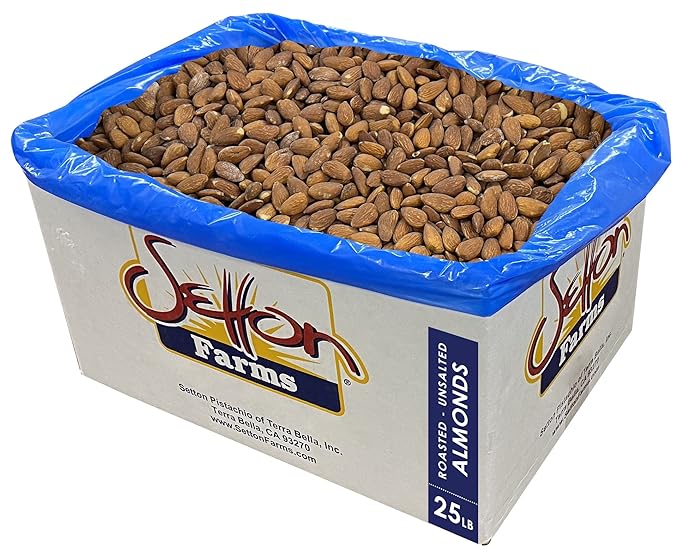Almonds Roasted Unsalted 25 Lbs. Bulk Case Kosher