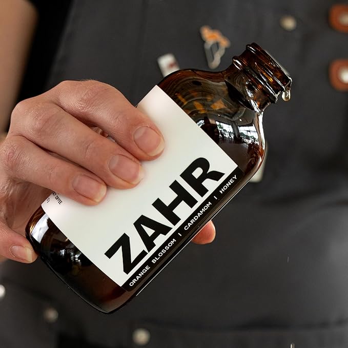 Pax &amp Beneficia Zahr Syrup 16 oz – All-Natural Orange Blossom Cardamom and Honey Syrup for Coffee Tea Cocktails &amp Baking – Clean Ingredients Barista-Grade Coffee Syrup