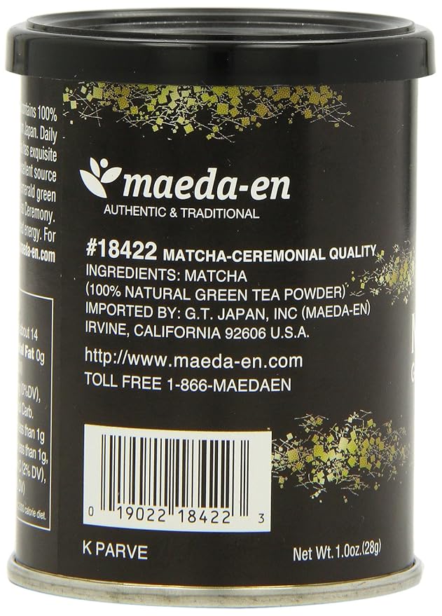 Maeda-En Matcha Ceremonial Quality Green Tea Powder 1-Ounce