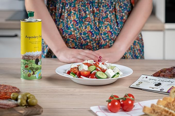 Extra Virgin Olive Oil Tin Great Taste Cold Pressed Fruity Flavor Olive Oil Extra Virgin EVOO from the Land of Sparta 500ml Tin