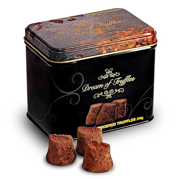 Dream of Truffles - Cocoa Powdered Dark Truffles | Rich &amp Decadent Flavor | Dark Cocoa Candy Truffles in a Premium Gift Box | Smooth &amp Creamy texture | Made in Sweden | 200g