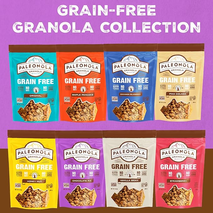 Paleonola Chocolate Fix Grain Free Granola 10 Oz Resealable Bag (Pack of 3) - Grainless Paleo Granola Blended w/Dried Cranberries &amp Coconut Organic Cacao Powder &amp Hazelnuts - Gluten &amp D