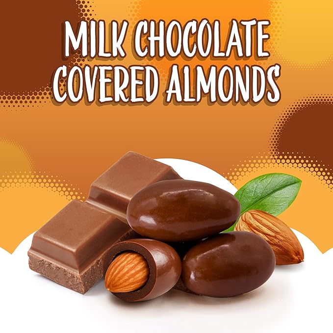 Milk Chocolate Covered Almonds 2-Pound Bag | Classic Chocolate Covered Nuts | Coated Roasted Almonds for Holiday Gifting Party Favors Dessert Boards &amp Office Candy