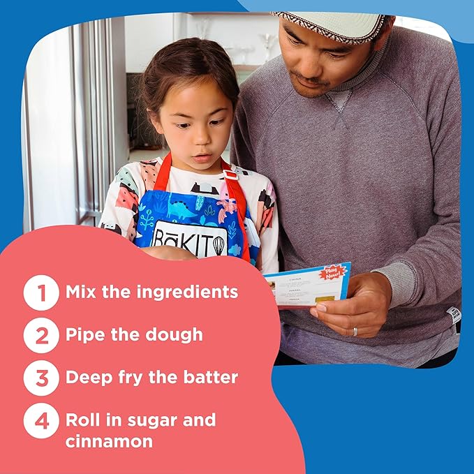 BāKIT Box Churros Baking Kit for Kids Authentic Mexican Dessert with Printed Recipe &amp Activity Guide Fun STEM Learning Gift for Ages 5–12 Homeschool &amp Family Cooking Set