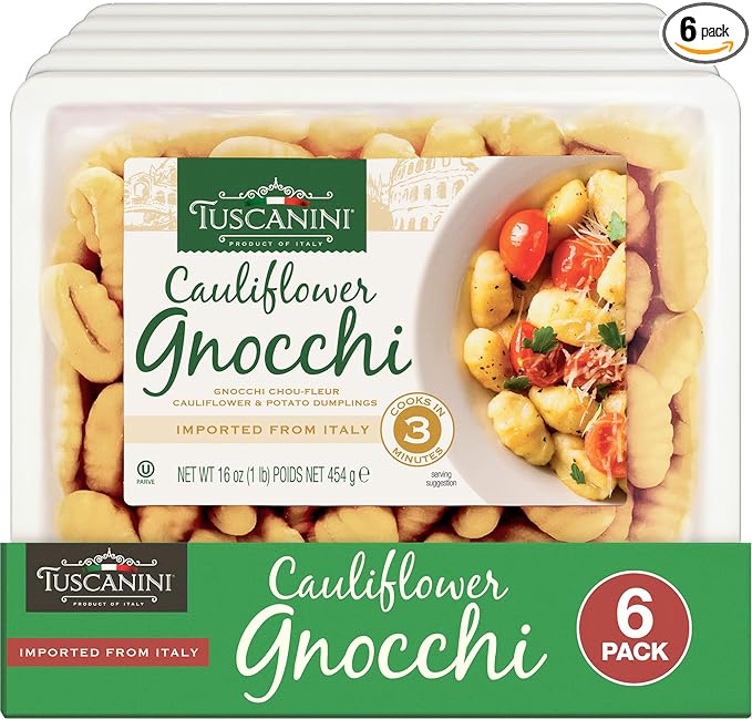 Tuscanini Cauliflower Gnocchi 16oz (6 Pack) | Imported From Italy Low Fat Ready in Minutes!