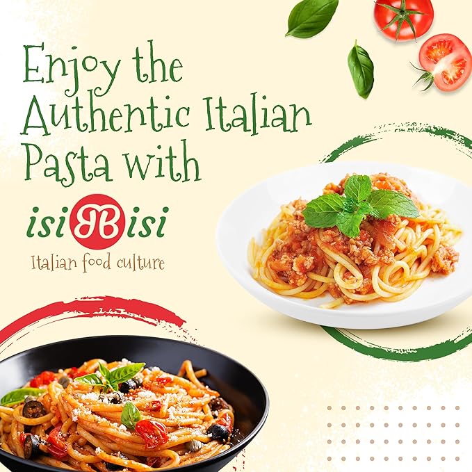 isiBisi Gluten-Free Spaghetti Pasta 6-Pack - Artisanal Corn and Rice Noodles - Vegan Non-GMO Made in Italy (14.11 oz.)