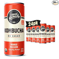 Liquid Remedy Kombucha Sugar Free Organic Drink Low Calorie Probiotic Like Tea for Gut Health - Mango Passion - 8.5 Fl Oz Can 24-Pack