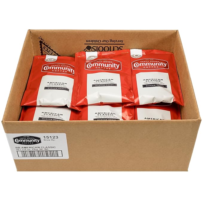 Community Coffee American Classic Medium Roast Pre-Measured Coffee Packs 3.0 Ounce Each (Box of 20)