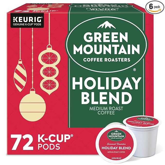 Green Mountain Coffee Roasters Holiday Blend Keurig Single Serve K-Cup Pods 72 Count (6 Packs of 12)