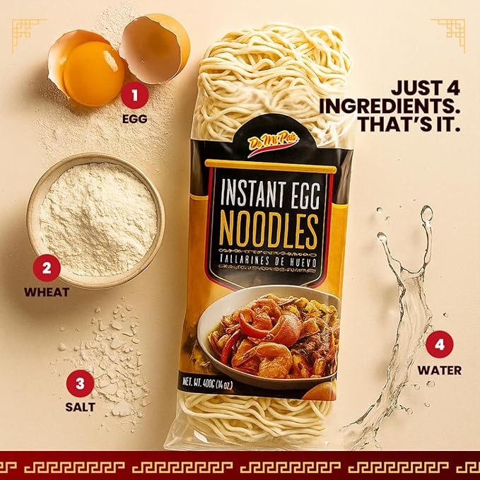 De Mi Pais Egg Noodles – Instant Egg Noodles for Soup Stir-Fry Pasta or Ramen Recipes Traditional Noodles Eggs Crafted in Cambodia Using Traditional Techniques for Rich Flavor – 14 oz | 3-Pack