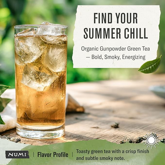 Numi Gunpowder Loose Leaf Green Tea - Organic Tea Leaves - 16 Ounces - Brews 200 Cups - Medium Caffeine Green Tea