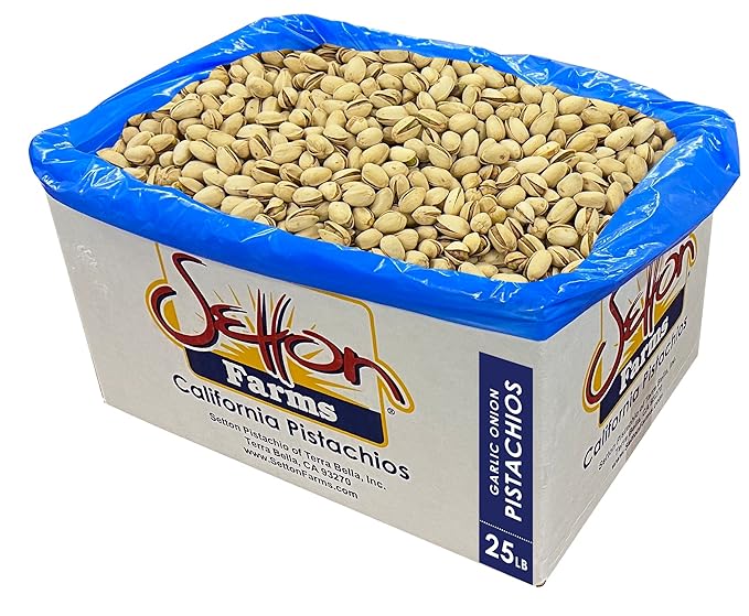 Pistachios Galic &amp Onion Seasoned 25 Lbs. Bulk Case Kosher