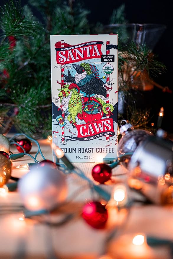 Raven's Brew Coffee Holiday Coffee Medium Roast Ground - Santa Caws