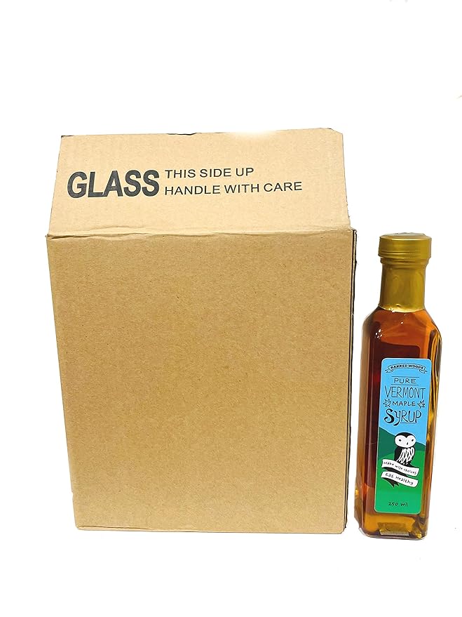Employee Gifts Customer Gifts Wedding Favors. Case of 12 250ml Artisan Glass Bottles of Pure Vermont Maple Syrup