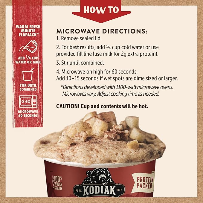 Kodiak Cakes Pancake On the Go Cinnamon and Maple 2.26 Ounce (Pack of 12)