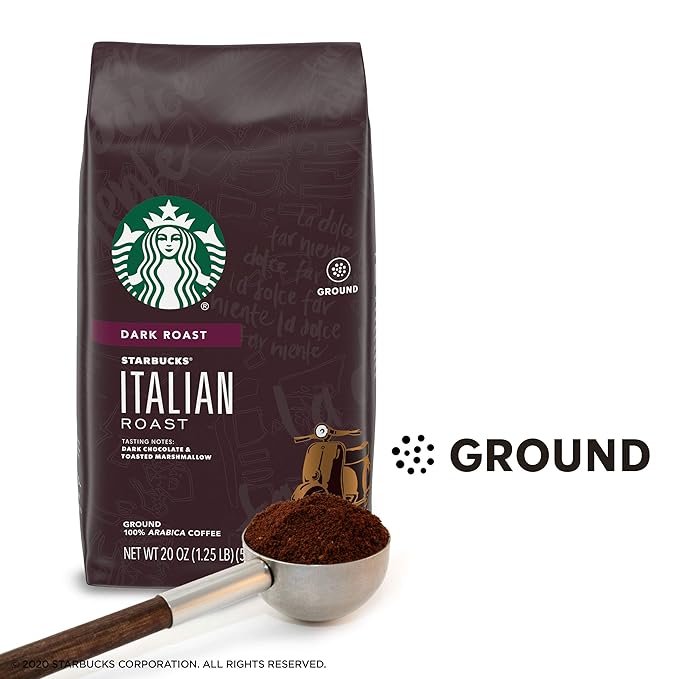 Starbucks Dark Roast Ground Coffee — Italian Roast — 100% Arabica — 1 bag (20 oz.)