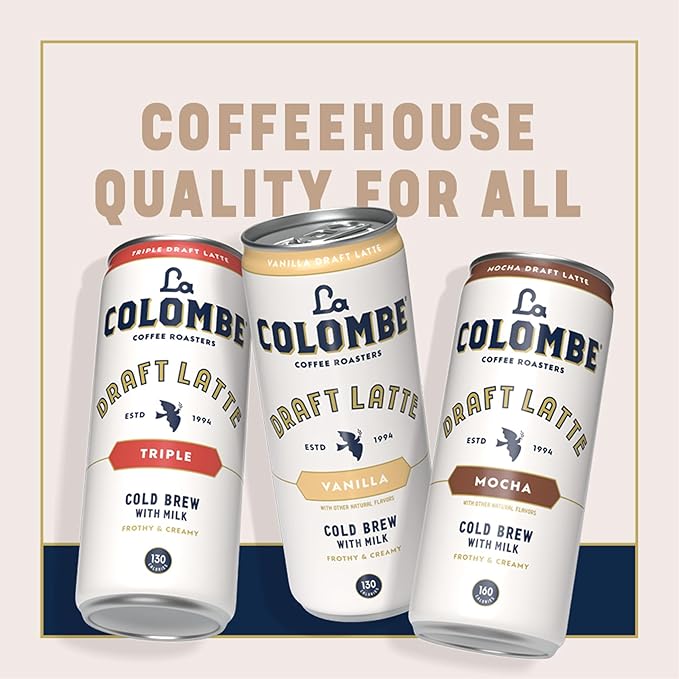 La Colombe draft Latte Variety Pack 11 fl oz cans (Pack of 12) Includes Triple Vanilla &amp Mocha Latte Coffeehouse Quality Ready-to-Drink On-the-Go