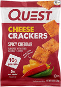 Quest Lemon Cake Protein Bars 12 Count and Cheese Crackers Spicy Cheddar Blast 12 Count