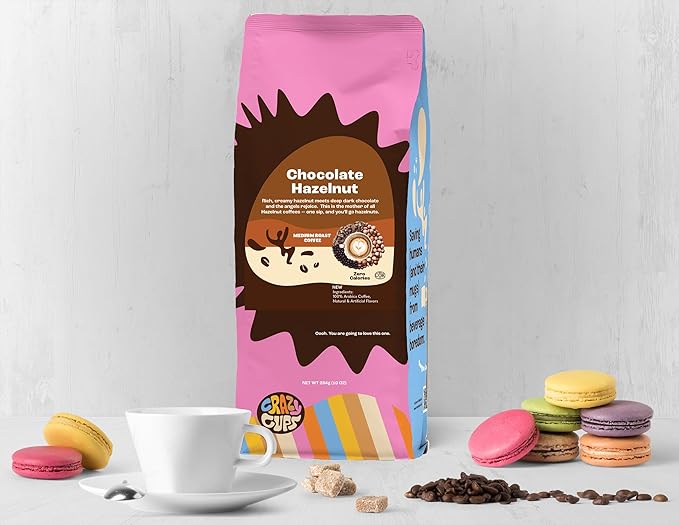 Crazy Cups Hazelnut Ground Coffee Chocolate Hazelnut For Hot Or Iced Coffee Pack of 3