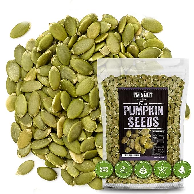 Raw Pumpkin Seeds (Papitas) 32 oz (2 lb) | No Preservatives | Batch Tested Gluten &amp Peanut Free | Non-GMO | NO PPO | 100% Natural | Resealable Bag | BULK Size | Healthy | Premium Grade