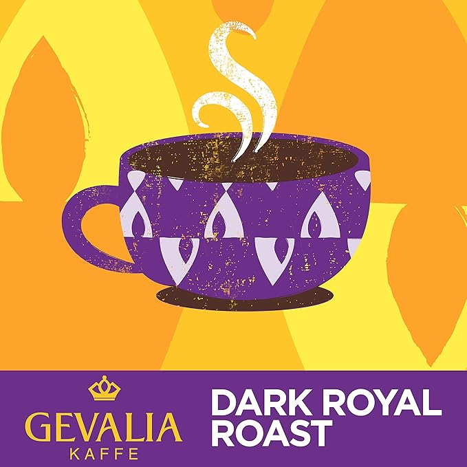GEVALIA Dark Royal Roast Coffee K-CUP Pods 6.2 oz 18 Count