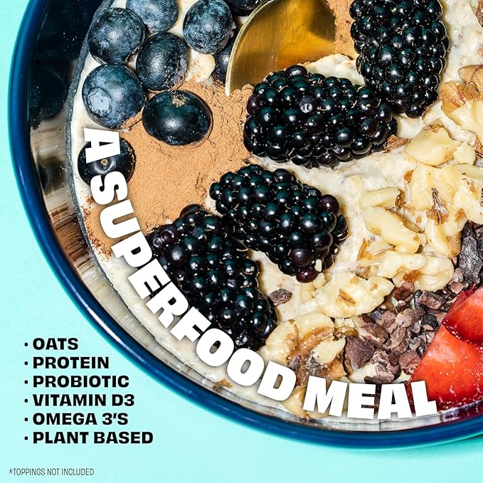 Kreatures of Habit MEAL ONE | Overnight &amp Instant Superfood Protein Meal Replacement | Gluten Free Dairy Free 30g of Plant Based Protein With No Added Sugar (7 Pack Variety)