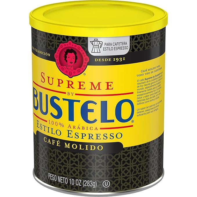 Café Bustelo Supreme by Bustelo Espresso Style Medium-Dark Roast Ground Coffee 10 Ounce (Pack of 12)