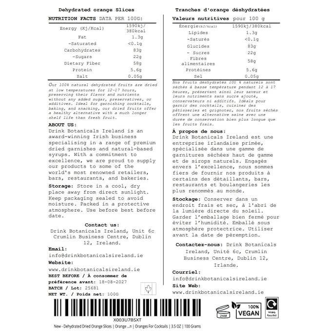 Dried Orange Slices (100G) &amp Dried Blood Orange Slices (100G) Combo Pack for Cocktails Drinks Baking &amp Desserts