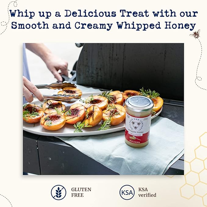 Whipped Honey Gift Set by Savannah Bee - Creamy Smooth Spreadable and absolutely Delicious - 100% Natural and Pure Honey - 12 Oz (Original &amp Chocolate)