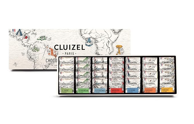 Michel Cluizel Les 1ers Crus de Plantation - Sample Box of Single Origin Chocolate - 28 Dark Chocolate Squares