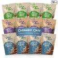 Dozy Oats Overnight Oatmeal Packets Cinnamon Oatalicious Variety Box with Rolled Oats Chia Seeds Date Powder and Dried Fruit. Gluten-Free Natural Source of Protein and Fiber 12-Pack