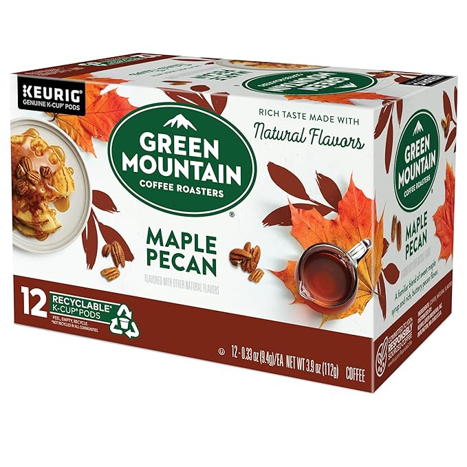 Green Mountain Coffee Roasters Maple Pecan Single-Serve Keurig K-Cup Pods Flavored Light Roast Coffee 72 Count