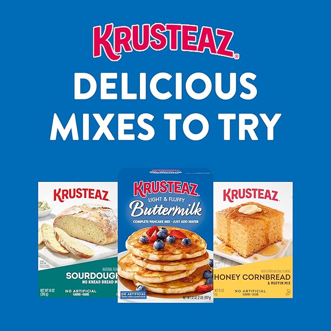 Krusteaz Light Fluffy Pancake Mix No Artificial Flavors Colors or Preservatives Buttermilk 32 Ounce (Pack of 12)