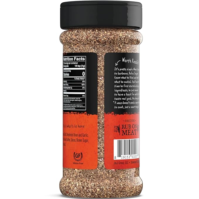 Rufus Teague Steak Rub 6 Pack Premium Barbecue Seasoning &amp Dry Rub for Smoking and Grilling Award-Winning Flavor for Steaks Burgers &amp More Gluten-Free 6.2 oz
